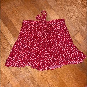 Zara Red & White Floral Skort
